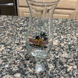 Hard Rock Cafe Hurricane Glass with Red and Black Logo